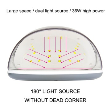 Dual light source 36w uv nail lamp uv gel nail curing lamp light dryer led nail lamp