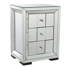 Rectangular mirror cabinet with multiple drawers