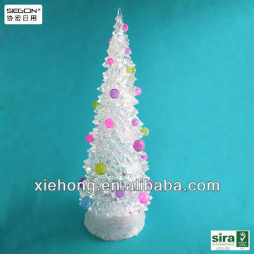 Clear snowing christmas tree