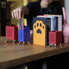 Cat paw print book stand character book shelf