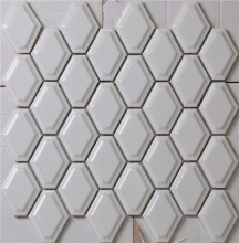 White color glossy ceramic mosaic tile