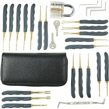 24 Pc Locksmith Lock Pick Tools - Unlocking Set & Lock Picking Kit