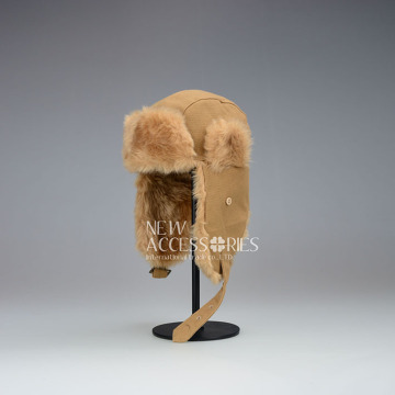 Wholesale man light khaki warm earflap hats