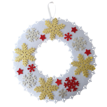 Christmas snowflake pattern front door wreath