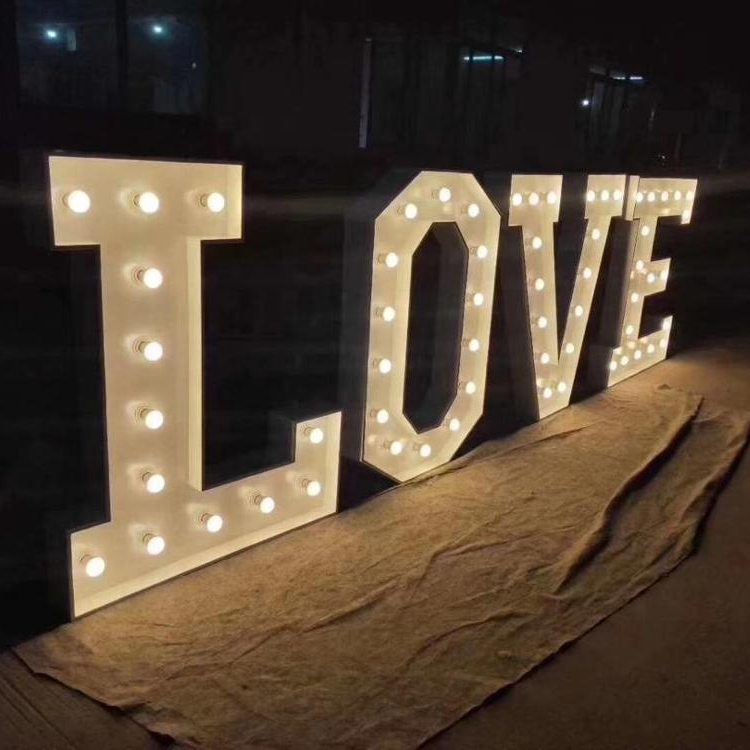 Outdoor LED Light Up Letter Bulb Letters 3D lights Signage Channel Marquee Letters