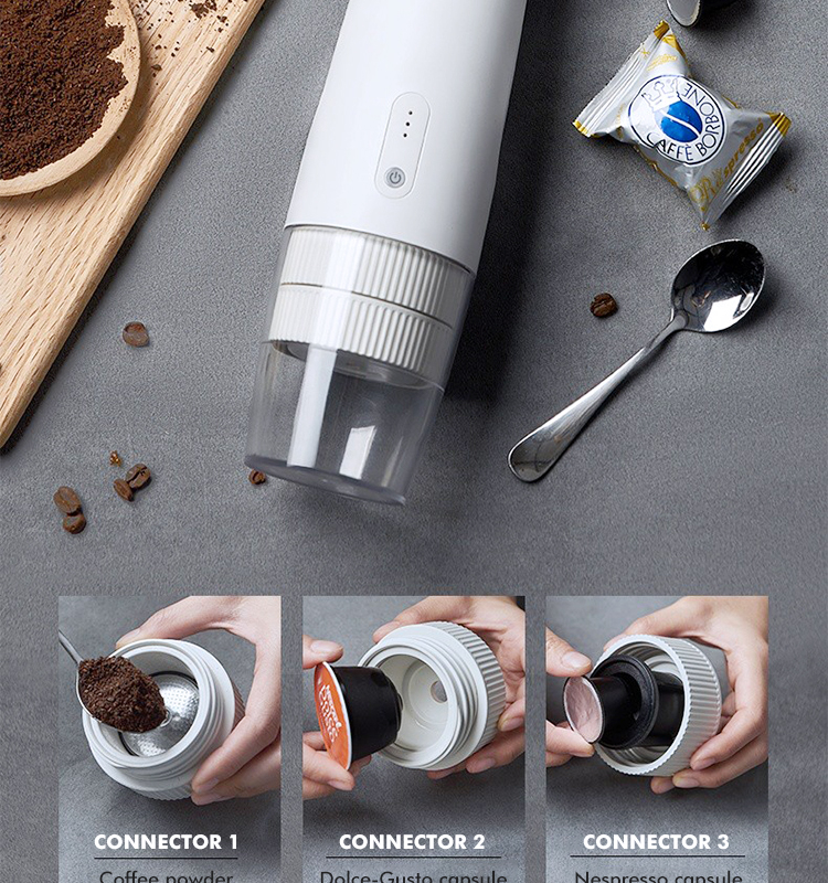 Mini Espresso Coffee Machine Portable Coffee Maker Machine Manual Handheld Espresso Electric Coffee Maker for Home Travel