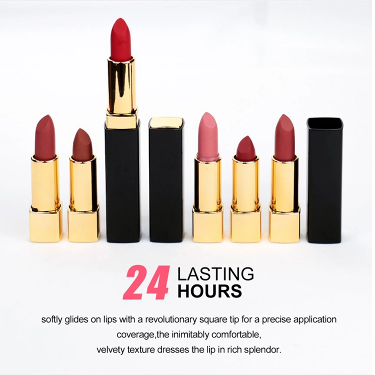 High Quality OEM Professional Custom Logo Matte Moisturizing Lip Gloss Wholesale Waterproof 24 Colors Lipstick Makeup