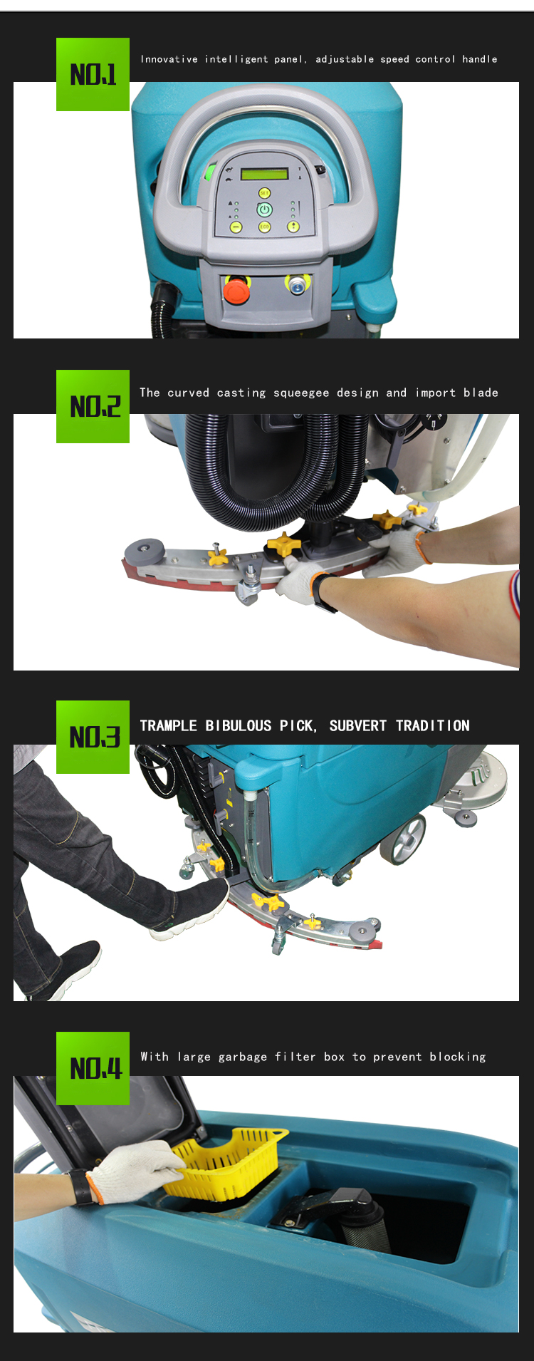 Electrical Self Propelled Automatic Floor Cleaning Machine, High