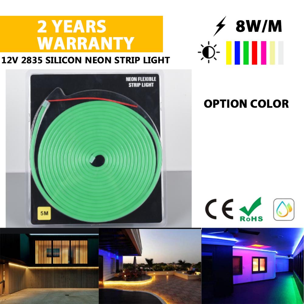 ไฟ LED หลากสี LED ซิลิโคน Neon strp สีเขียว