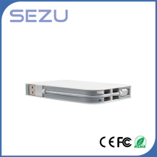 High Capacity 8000mAh Leather Texture Notebook Power Bank with Data Cable