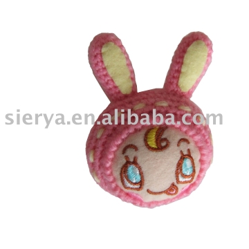 hand crochet rabbit head toy