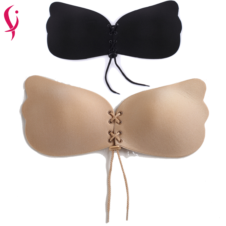 Reggiseno push up in silicone a farfalla adesivo senza spalline