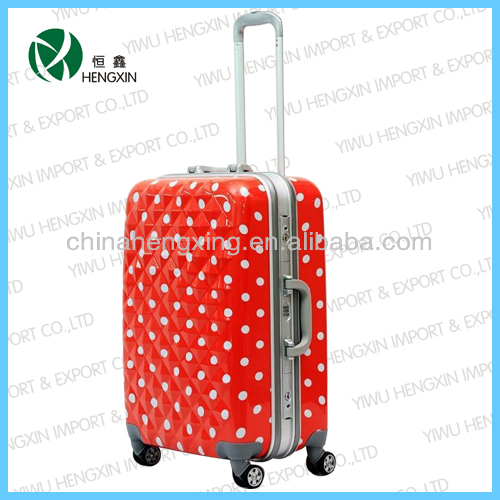 ABS PC classic trolley luggage bag,travel luggage cases,international traveller trolley bag red