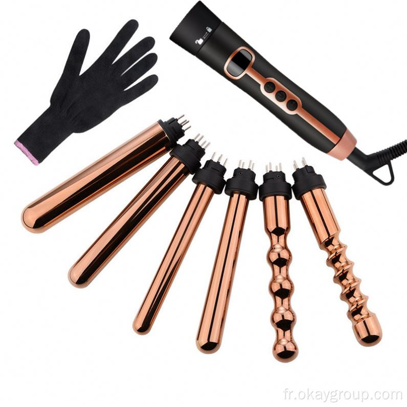 Hair Curling Wand Ensemble de bigoudis 5P