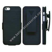 iPhone 5 Case Cover Slim Rubberize Protector Holster with Kickstand Black