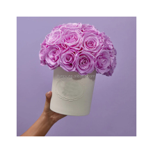 Customized Dome Shape Handmade Natural Eternal Rose Bouquet in Ceramic Vase