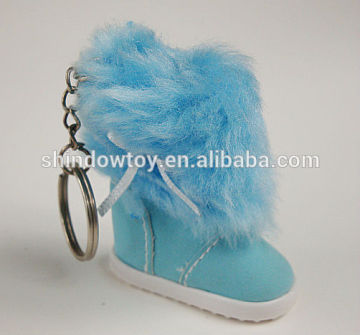 blue flush snow boots keychain