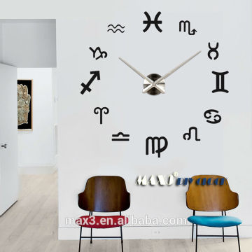 3D Sticker Wall Clock Silver Mirror Wall Clock Wall Decor Sticker Wall Clock Living Room