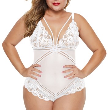 Transparent Plus Size women bodysuit lingerie