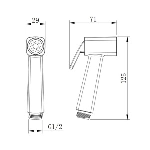 Hand-Bidet-Sprühset für Toilette, Bidet Shattaf Premium gebürsteter Edelstahl mit Sprayhalter und Schlauch