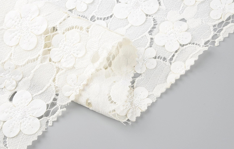 Chinese manufacture polyester tulle bridal fabric white african 3d lace fabrics