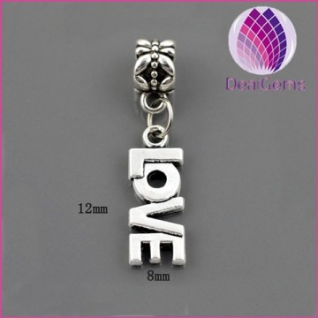 12*8mm Pure english letter shape alloy charms