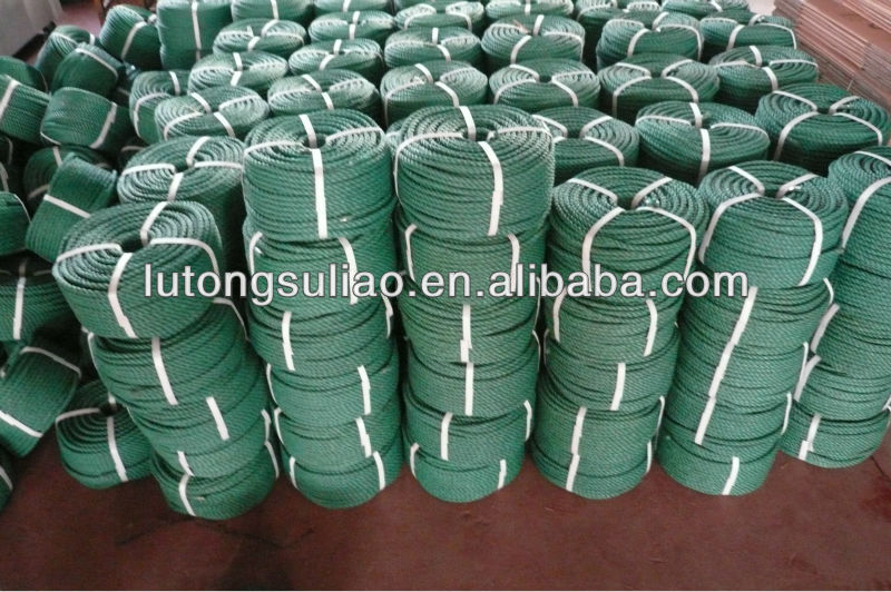 hot sales green polyethylene rope, twisted rope 5mm 400yards coil