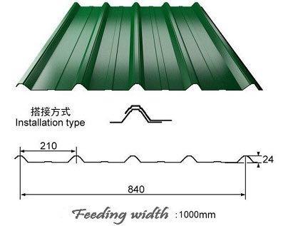 840 steel roof sheet glazed Tile Roll Forming producing Machine