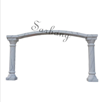 European Style And Arched Marble Column For Garden Decoration