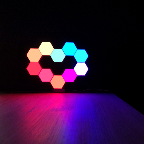 high-quality geometry light fixture diy assembling quantum rgb led hexagon panel light