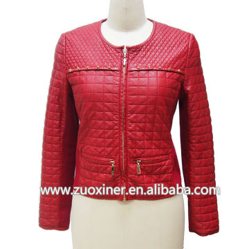 High quality fashion PU leather jackets,quilted leather jacket for lady