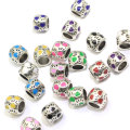 Charms sfusi a forma di tubo d&#39;amore a forma di cuore smaltato Artigianato con braccialetti europei con perline