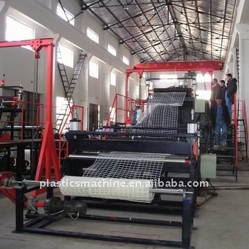 Plastic square net production line