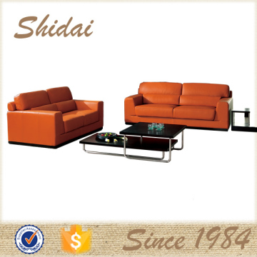 945 Modern orange sectional real leather sofa