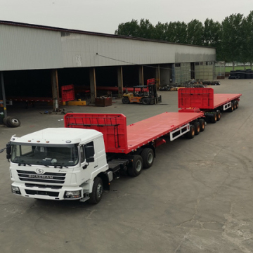 3 Axles Container Flatbed Trailers featuring 12 Twist Locks: Robust Triaxle Flatbed Container Trailers