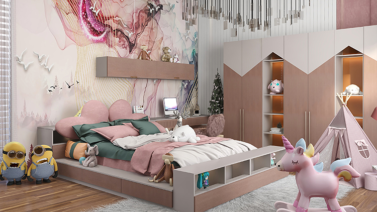 hot selling wood modern girls custom kids room