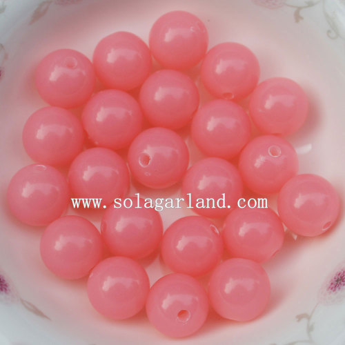 Cheap Jelly Colors Acrylic Jelly Round Smooth Beads Charm