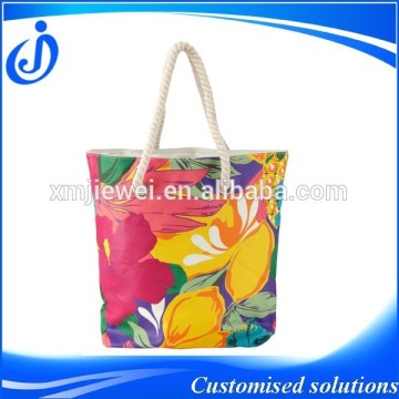 Rope Handle Full Color Custom Printed Canvas Tote Bags