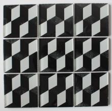 Black 3D Effect Crystal Glass Mosaic