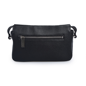 Borse quotidiane nere Crossbody di svago delle donne di cuoio di Pebbled