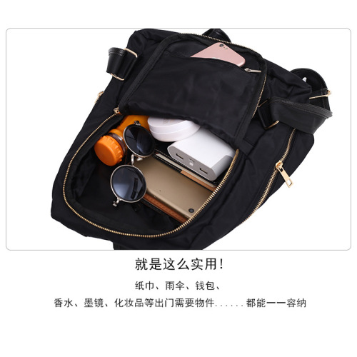 High quality Washed Black PU Women's Causal Backpack