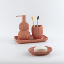 Orange Bathroom Set Resin Bottle