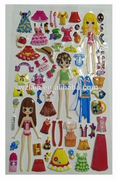 2015 hot sale expoxy puffy sticker/dress up epoxy sticker