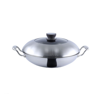 Tri-ply Stainless Steel Cookware Induction Nonstick Big Wok