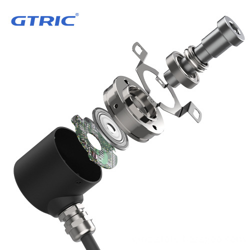 GTRIC Optical Encoder with 8mm Shaft Head, Clamping Type, 24VDC NPN Collector Output, Hollow Shaft, 1024 PPR for Incremental Rot