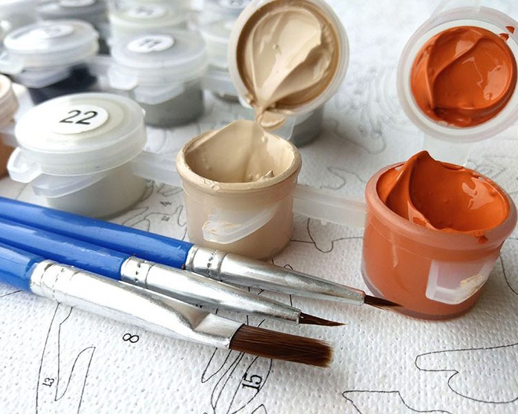DIY Framed Paint by Numbers Mediterranean Sea Beach Resort