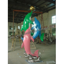 Multicolor Dolphin Sculpture