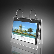 Cadre de calendrier acrylique de bureau bon marché avec support