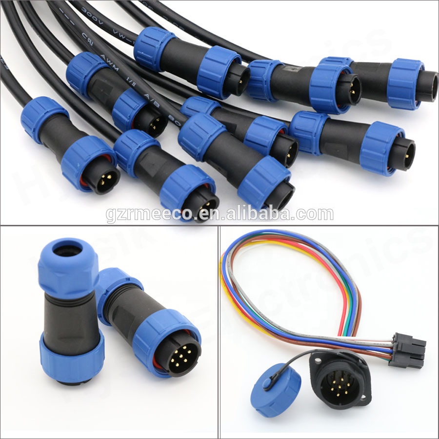 2 3 4 5 6 7 9 Pin IP68 Waterproof Power Connector Sp13 Cable