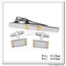 Two-tone Plating Cufflinks and tie clip sets